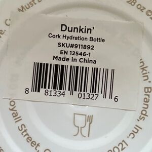NWT Dunkin’ Cork Hydration Bottle